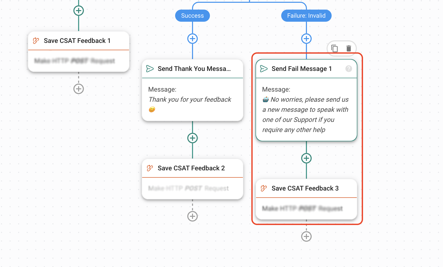 Saving CSAT response