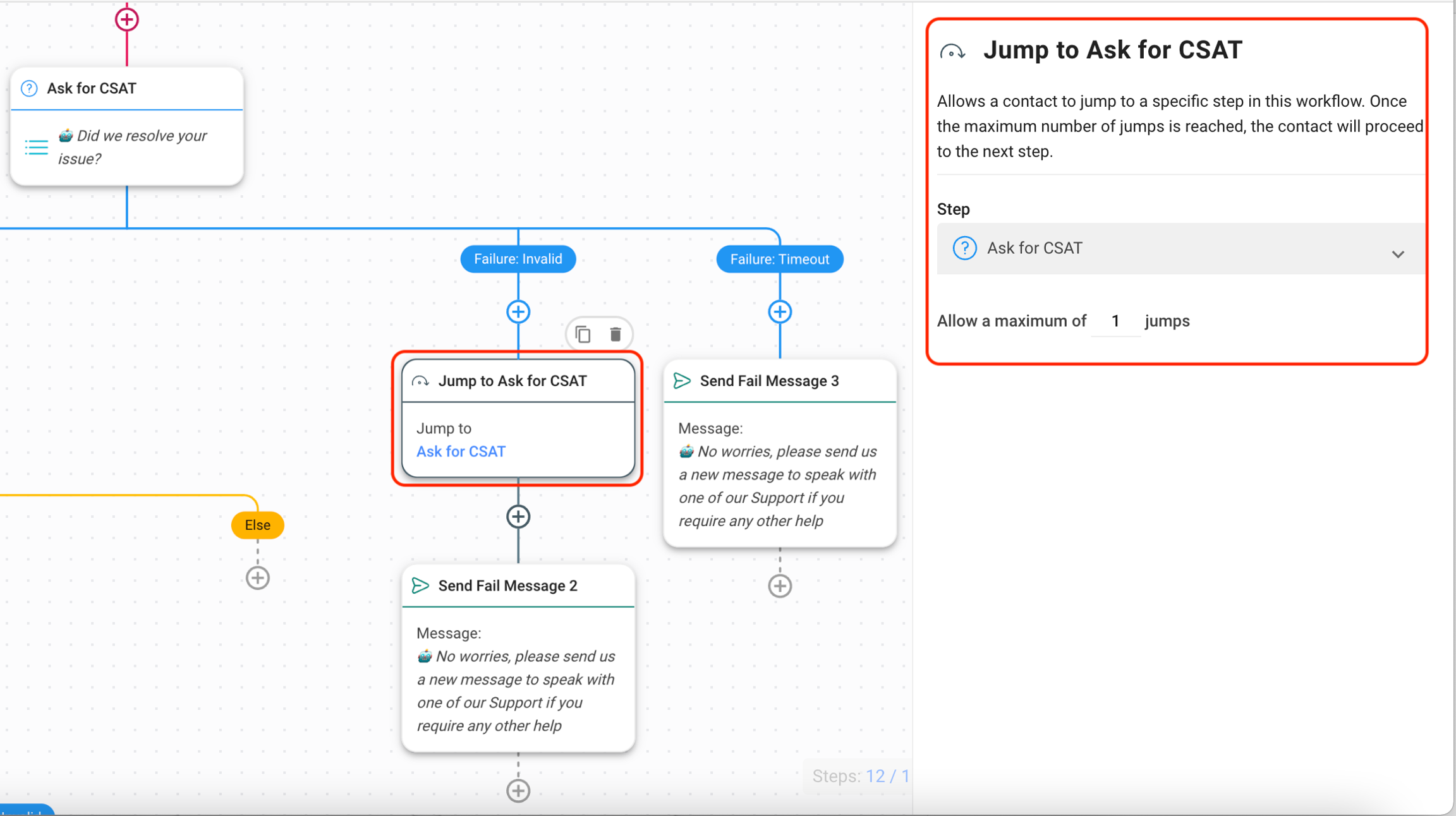 How to handle invalid response to CSAT request